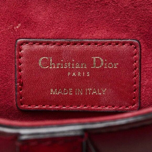 Christian Dior Red Smooth Leather Mini Saddle Bag - Picture 8 of 10